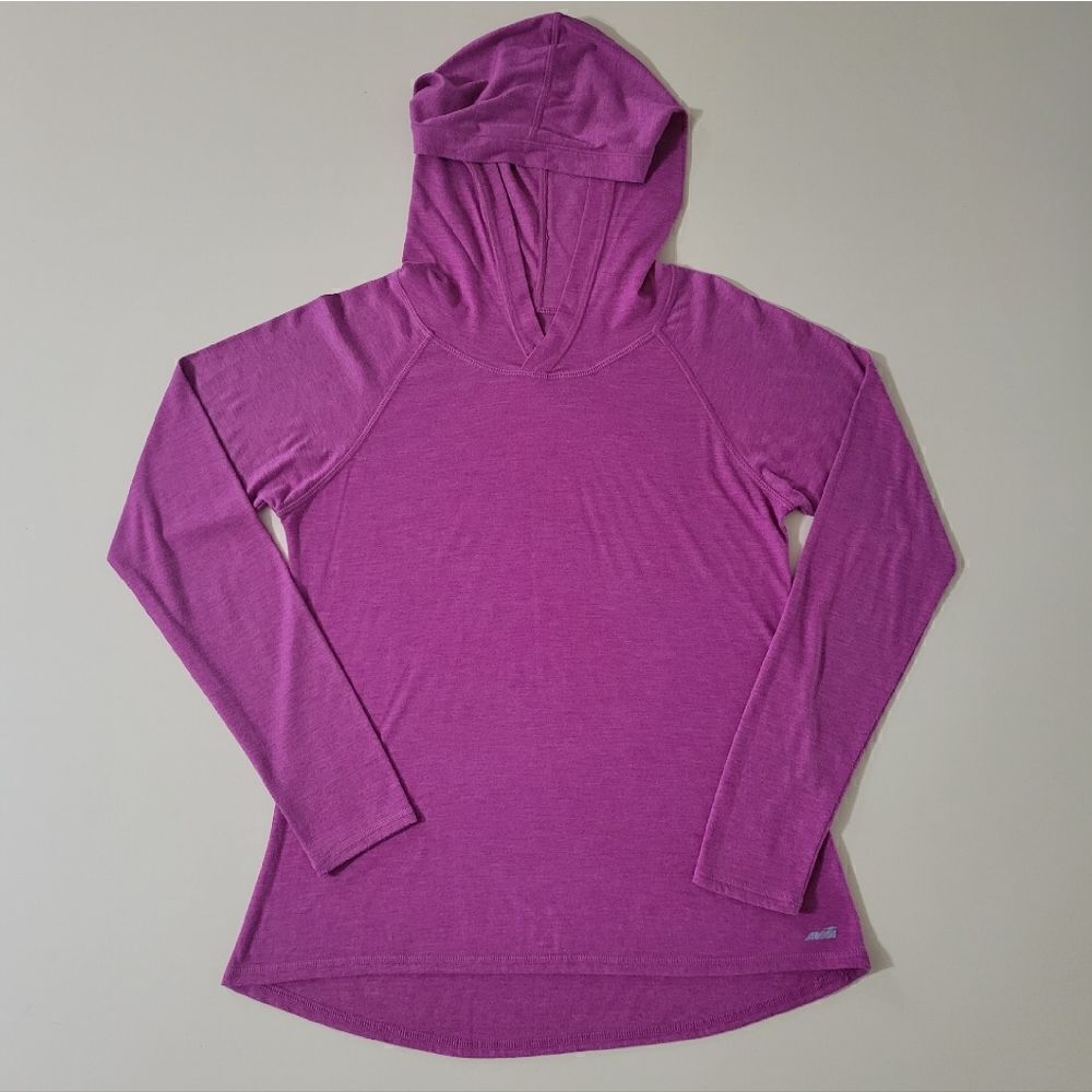 Avia Women's Magenta Hooded Long Sleeve Pullover Top